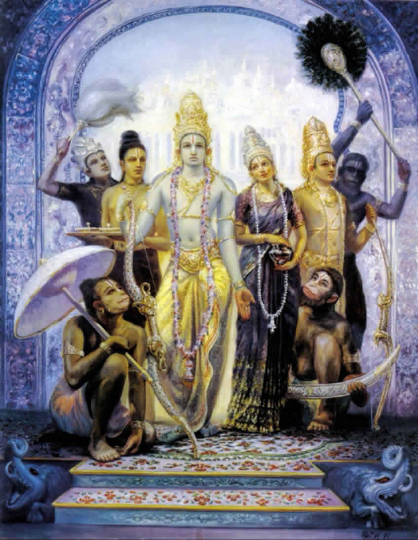 Rama and entourage returns to Ayodhya