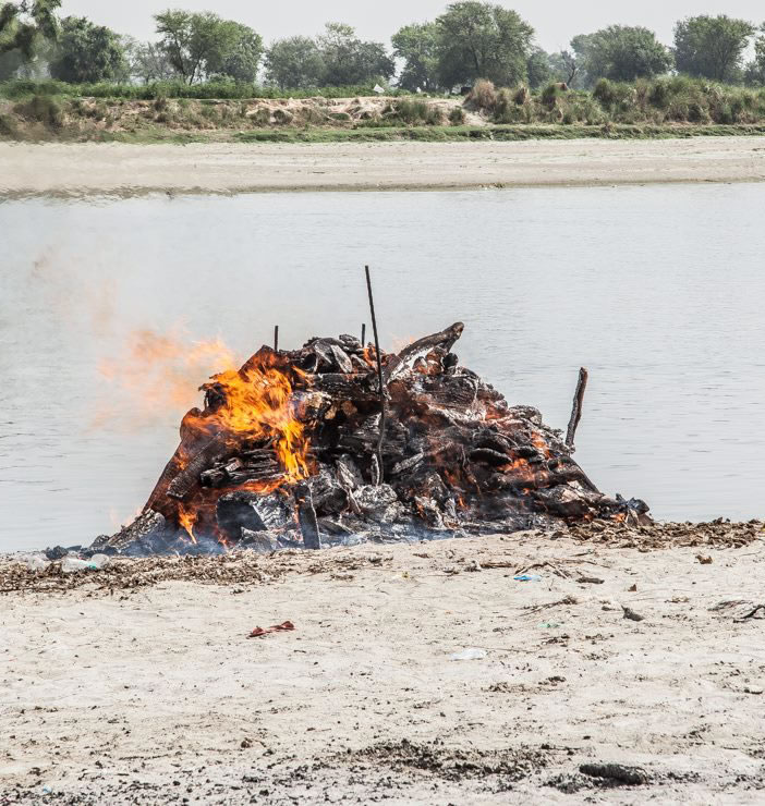 Brahmananda's material body is cremated.