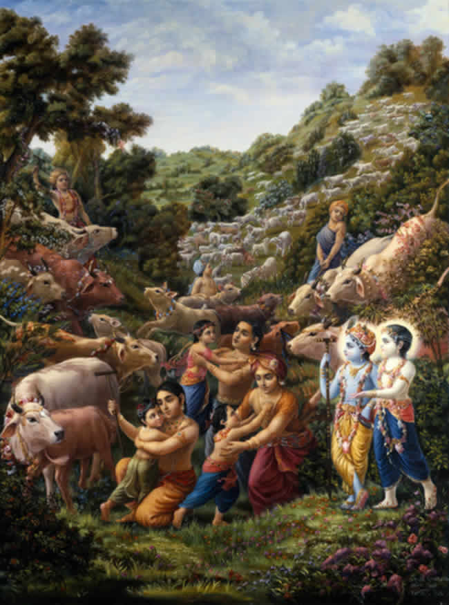 Krsna with the Gopas and calves