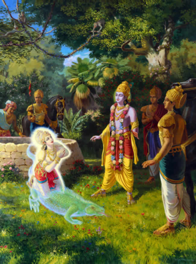 Krsna liberates Nrga maharaja