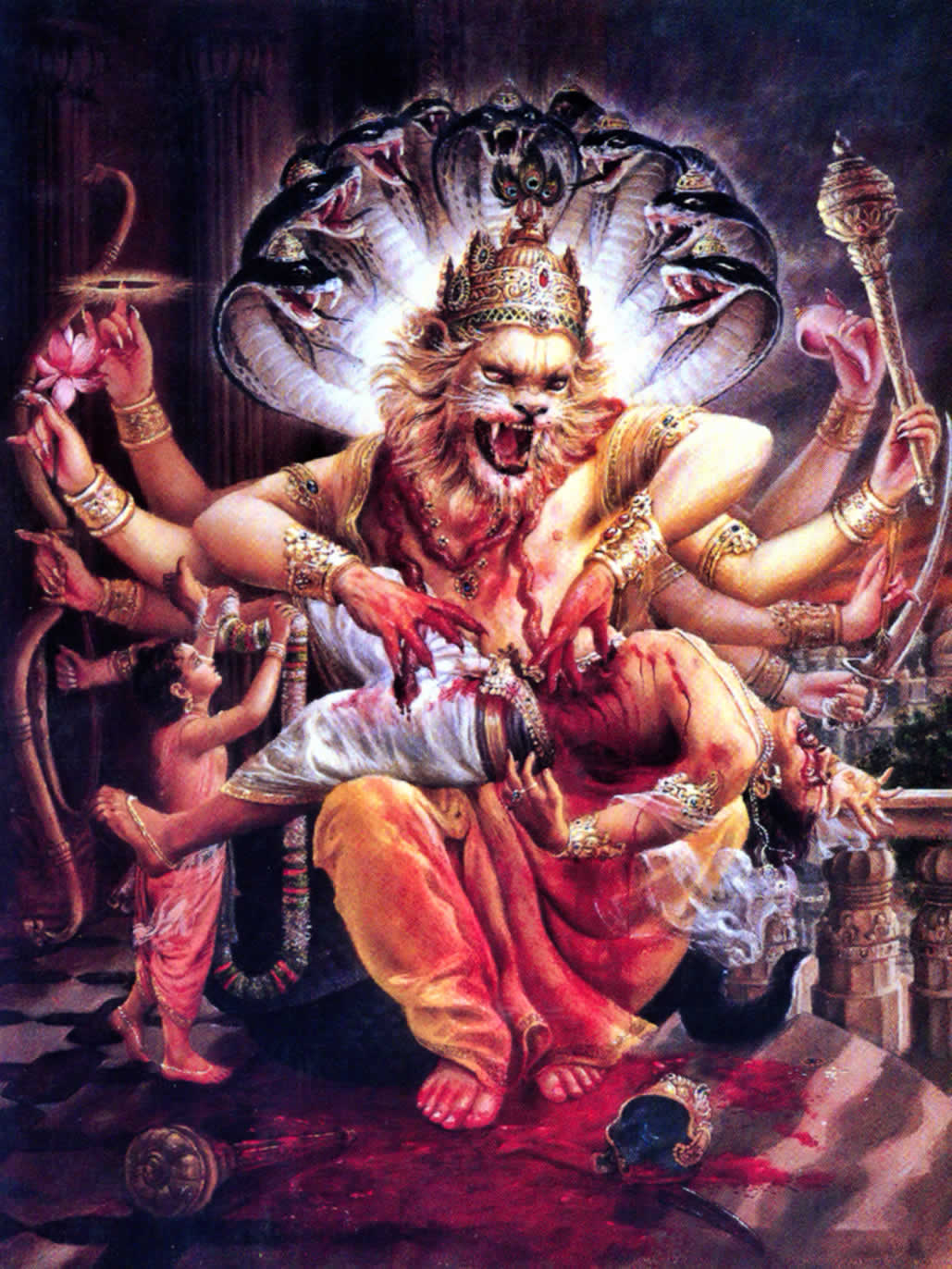 Narasimhadeva kills Hiranyakashipu