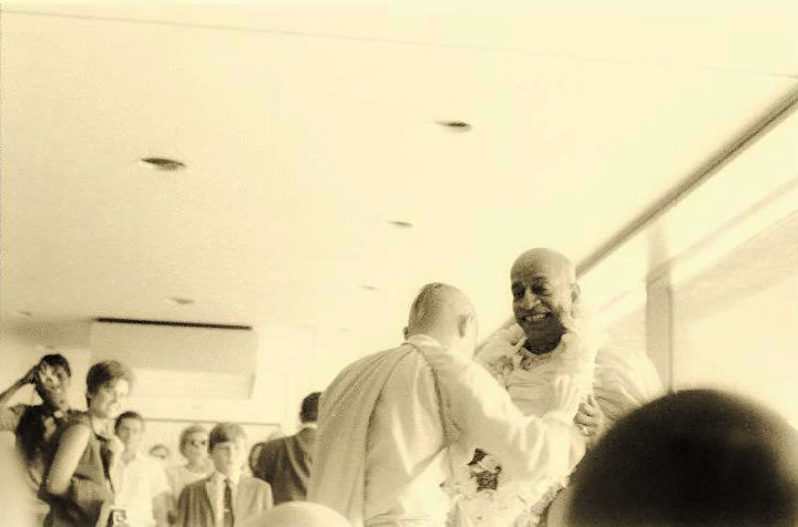 Srila Prabhupada happy to see his disciples.