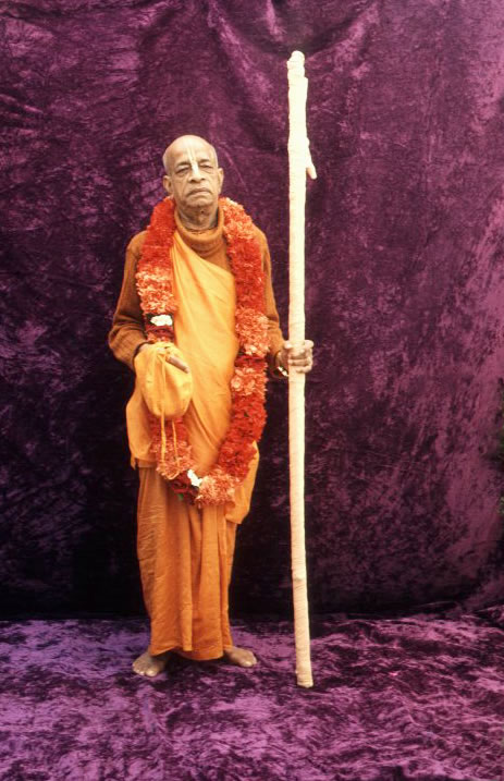 Prabhupada in famous danda pose.