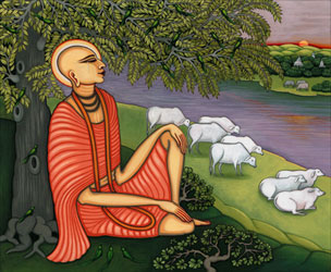 Lord Caitanya with cows