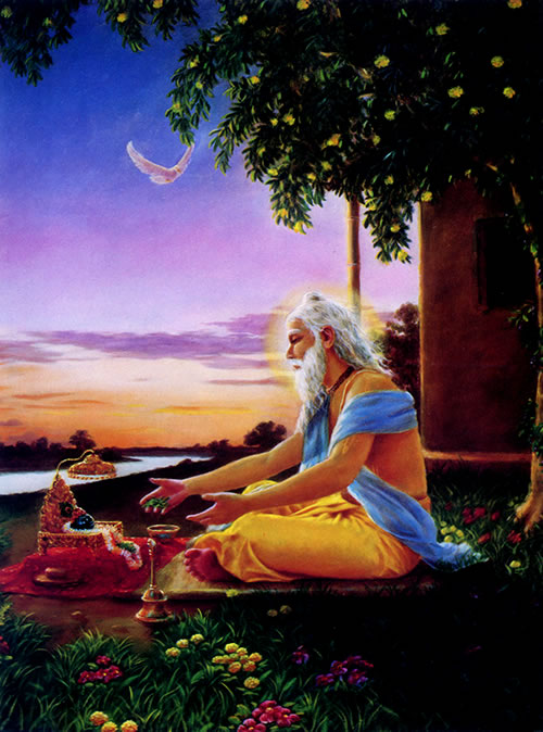 Advaita acarya prays for the Lord to come.