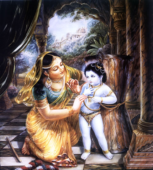 Yashoda binds Krsna