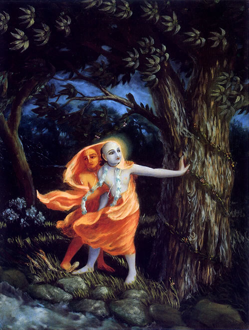 Krsna and Sudama in the forest